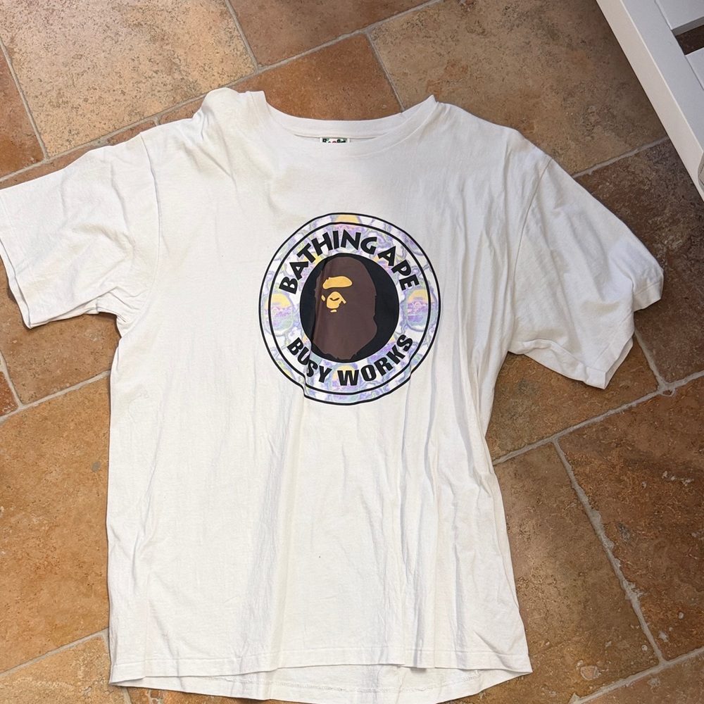 BAPE White Graphic Logo T-Shirt fits xl